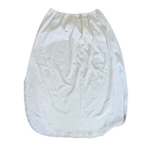 Vintage Vanity Fair Ivory Half Slip Women's Size L nylon USA slits modest sexy